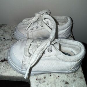 FootMates Kids White Canvas Lace-Up Sneakers